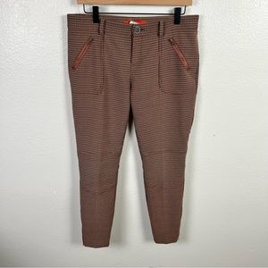 Anthropologie Cartonnier Cropped Tapered Leg Jacquard Trousers, Pant SZ 8